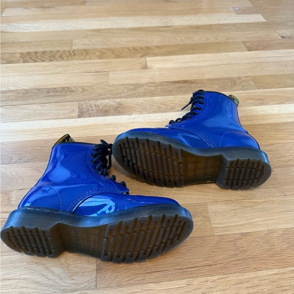 Dr Martens Boots Women's Size Blue Patent Leather 1460W - Picture 6 of 15